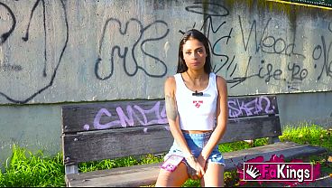 Colombian sex freak casting in Spain&period; Breiny Zoe fucks a big cock on FAKings