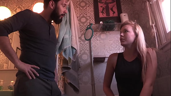 During the party&comma; the stepfather is in the restroom tending to his stepdaughter&comma; who feels bad